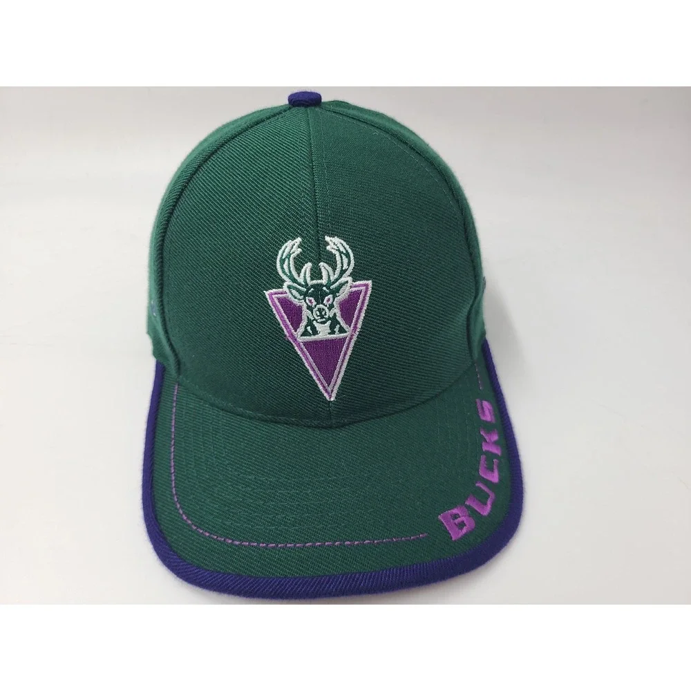Vintage Milwaukee Bucks Logo Athletic Strapback Adjustable Hat Cap Wool‎ Blend